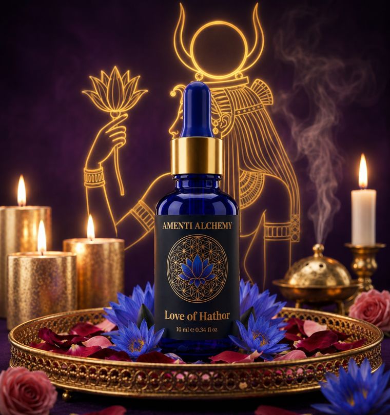 Love of Hathor Blue Lotus elixir bottle